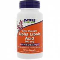 Альфа-липоевая кислота 600мг, Alpha Lipoic Acid, Now Foods, 60 капсул