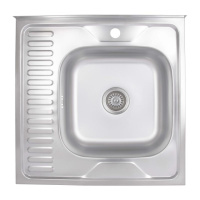 Кухонна мийка Brinex 6060-R 0,6 мм Satin (BRIN6060RSAT06)