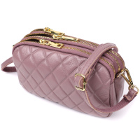 Женская сумка из натуральной кожи с тремя секциями Vintage 22891 Пурпурный