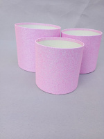 Подарочные коробки без крышки / набор 3 шт / розовый с блёстками