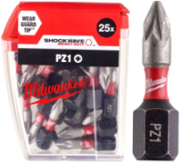 Біта SHOCKWAVE MILWAUKEE, PZ1, 25мм, (25шт), пластикова коробка