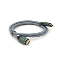 Кабель VEGGIEG V-H401 HDMI-HDMI 8K Premium, 1.0m, круглый, оплетка, Silver, коннектор Black-Silver, Box