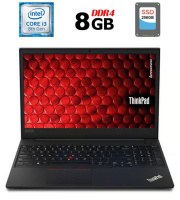 Ноутбук Б-класс Lenovo ThinkPad E590 / 15.6« (1366x768) TN / Intel Core i3-8145U (2 (4) ядра по 2.1 - 3.9 GHz) / 8 GB DDR4 / 256 GB SSD / Intel UHD