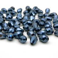 Хрустальные бусины «капля» Размер-  4*6 мм. Цвет - гематит. Цена указана за 1 шт