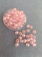 Акриловые бусины/ 8 мм / 10 грам(40шт) розовый прозрачный с АБ