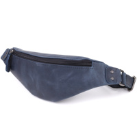 Мужская удобная бананка из натуральной винтажной кожи Shvigel 23132 Синий