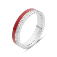 Серебряное кольцо CatalogSilver с фианитами, емаллю, вес изделия 2,58 гр (60002233) 18 размер