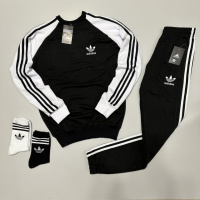 Весенне-осенний спортивный костюм Adidas хаки свитшот-штаны