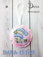 Пошита ялинкова прикраса під вишивку бісером. Гномик