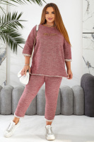Костюм жіночий домашній, колір бордовий, 257R44