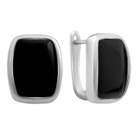 Серебряные серьги CatalogSilver с натуральным ониксом (60002122)