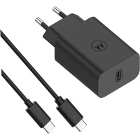 Мережевий зарядний пристрій Motorola 30W USB-C + кабель USB to Type-C 1m Black (SJMC302) UA (Код товару:38529)