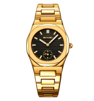 Жіночий класичний годинник Skmei 2681GDBK Gold-Black з металевим браслетом та мінеральним склом