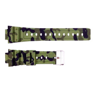 Ремінець для годинника Skmei 1628CMGN Camo Green камуфляжний каучуковий 24.5 см (1051-0659)