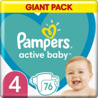 Подгузники Pampers Active Baby Maxi Размер 4 (9-14 кг) 76 шт (8001090949615)