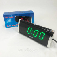 Електронний Годинник VST-730-4 green, цифровий настільний мережевий годинник, led alarm clock з будильником