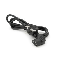 Кабель питания Schuko угловой PC-186A CEE7/7-C13, 1.5M, 0.75mm, евровилка под 90 градусов, OEM Q25/250