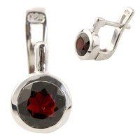 Срібні сережки Silver Breeze з натуральним гранатом (1133361)