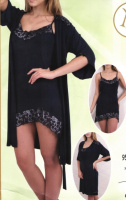 Комплект с кружевом Синий - Вискоза  M, L, XL