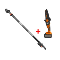 Акумуляторна ланцюгова пилка Техас TAOE-S6 + телескопічна штанга TAOE-TP15-22 : з АКБ 20V, 2.0Ah, шина 152мм, штанга телескопічна