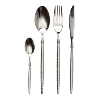 Набор столовых приборов золото на 6 персон 24 предмета ложки, вилки, ножи Серебро HP-20-14