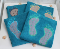 Рушник махровий Ніжки колір: бірюза (Туреччина)