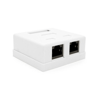 Розетка RITAR UTP 8P8C RJ45 2 порт Cat-5,  накладная белая Q400