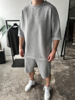 Комплект світло-сірий футболка/шорти петля | 42-008