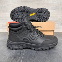 Черевики  зимові  шкіряні, хутро чорні