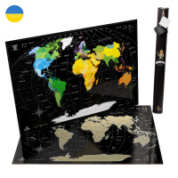 Cкретч карта мира (без россии беларуси) My Map Perfect World Black map ENG карта путешествий подарок