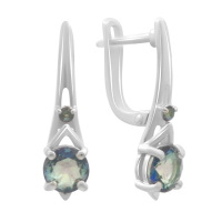 Серебряные серьги CatalogSilver с мистик топазом 1.225ct (2179207)