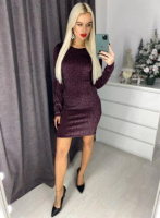 Вечірнє плаття з люрексом «Minor» | Розпродаж моделі 46, Марсала