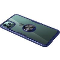 TPU+PC чохол для Apple iPhone 11 Pro (5.8«) - Deen CrystalRing for Magnet (opp) (Безбарвний / Синій) - купити в SmartEra.ua