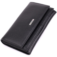 Вместительный женский кошелек из натуральной кожи KARYA 22859 Черный