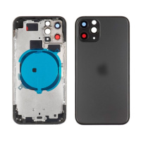 Корпус для Apple iPhone 11 Pro Space Gray (тёмно-серый) с задним стеклом, рамкой и стеклом камеры