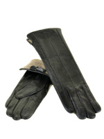 PODIUM Перчатка Женская кожа F25-17/2 33см мод3 black шерсть Распродажа