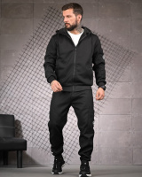 Спортивный костюм black с белым шевроном ALE  РП7451