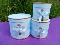 Коробка цилиндр/ 3 в 1 / голубой