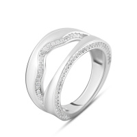 Серебряное кольцо CatalogSilver с фианитами, вес изделия 6,25 гр (2031581) 16.5 размер