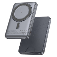 Power bank Hoco Q46 5000mAh PD 20W 3в1 магнитный с функцией беспроводной зарядки silver gray