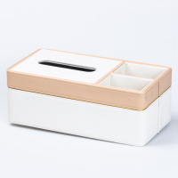 Серветниця-органайзер із еко-шкіри 3 відділення, білий з бежевим