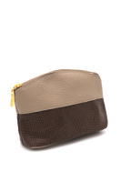 Натуральна шкіра. Бежева - жіноча косметичка з натуральної шкіри на блискавці, від українського виробника