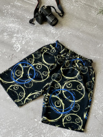 Чорні чоловічі модні літні трикотажні шорти з яскравим дизайном