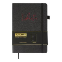 Блокнот діловий LIBRETA А5, 96л, крапка, обкладинка штучна шкіра, малиновий