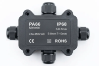 Водонепроницаемая коробка PA66 3-6,5mm (7-10mm), 1-6 контактов, 70 х 40 х 40 мм, IP68