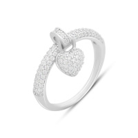 Серебряное кольцо CatalogSilver с фианитами, вес изделия 2,87 гр (2149576) 18 размер