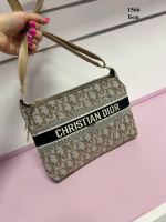 Беж - молодіжний клатч на три окремих відділення на блискавці, тканина (1566)