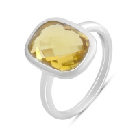 Серебряное кольцо CatalogSilver с цитрином nano, вес изделия 3,86 гр (2189886) 17.5 размер