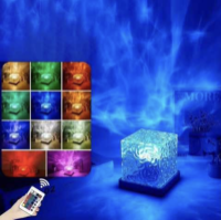 Ночник проектор КУБ с проекцией воды Настольная RGB лампа с эффектом водяной волны