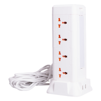 Сетевой фильтр удлинитель 4.8 м с лампой на 12 универсальных розеток с 2 USB 1 Type-C беспроводная зарядка
